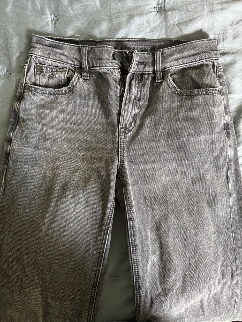 American Eagle Outfitters Black/Drk Gray Strigid Stovepipe Jeans Size 000 Reg - Picture 5 of 6